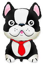 Шар Собака Бульдог (черный) 45см