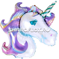 Шар Единорог Сиреневый голова 75см