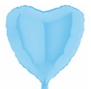 Шар Сердце Голубой пастель 80см