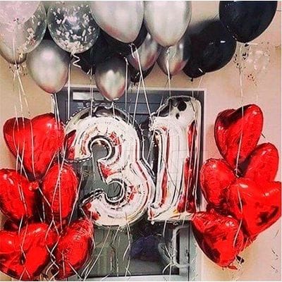 Композиция шаров с цифрой №100 Композиция шаров с цифрой №100