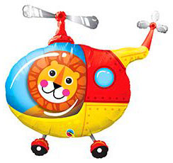 Шар Вертолет со Львом 80 см