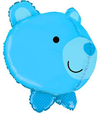 Шар Медвежонок 3D (голубой) 60см