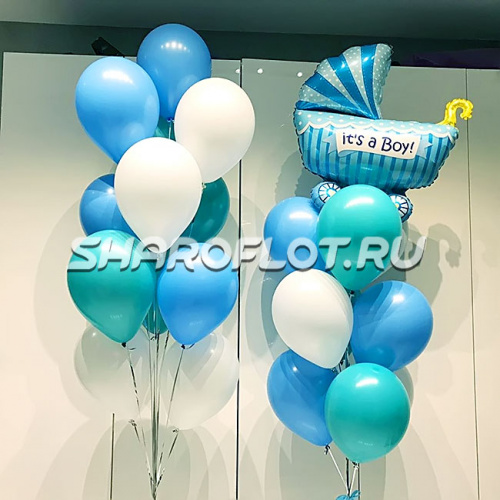 Фонтаны из шаров на выписку малыша