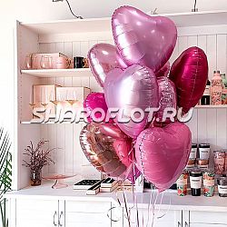 Сет фольгированных сердец ко дню влюбленных