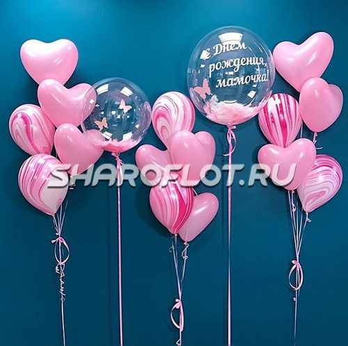 Композиция из воздушных  шаров маме