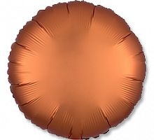 Шар Круг Оранжевый сатин 40см