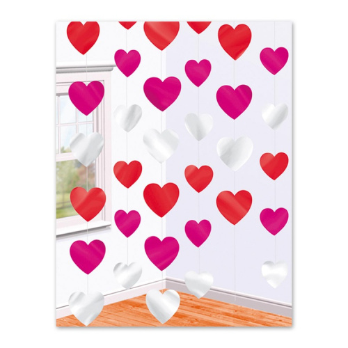 Гирлянда Вертикальная Сердца 2,1м 6шт Гирлянда Вертикальная Сердца 2,1м 6шт