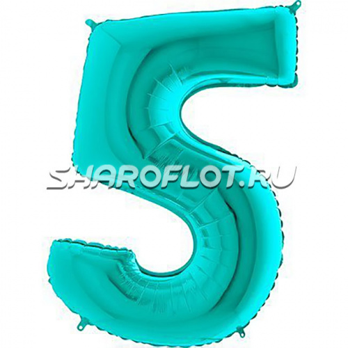 Шар Цифра 5 Тиффани 85см