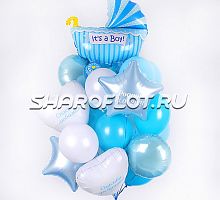 Композиция шаров на выписку из роддома мальчика №16