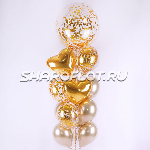 Большой фонтан из золотых шаров