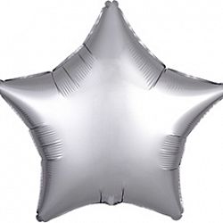 Шар Звезда Платина сатин 40см