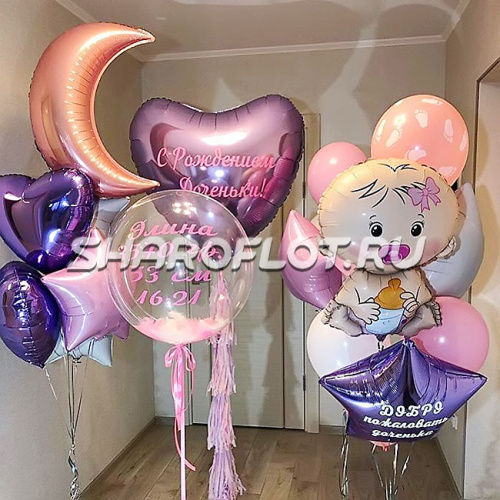 Оформление для дома на выписку девочки