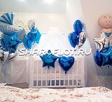 Украшение шарами на выписку мальчика из роддома