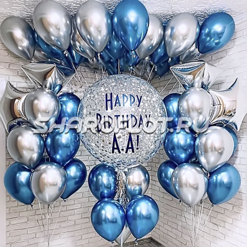 Украшение шариками «Хромовое безумие А-А-А»