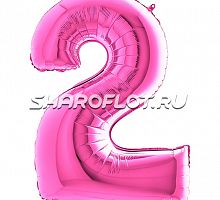 Шар Цифра 2 Розовая 85см