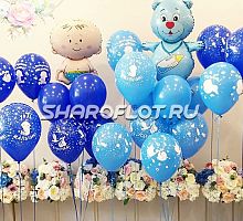 Украшение на выписку мальчика с мишкой