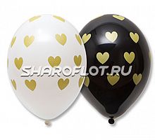 Шары Классика с сердцами, 30см