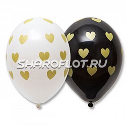 Шары Классика с сердцами, 30см
