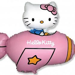 Мини-шар Hello Kitty на самолете 25см