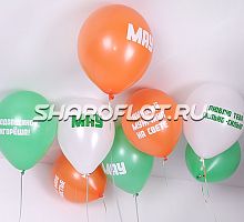 Шарики на потолок с индивидуальной надписью 30см