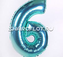 Шар Цифра 6 Тиффани 85см