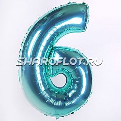 Шар Цифра 6 Тиффани 85см