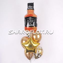 Фонтан шаров с бутылкой Виски