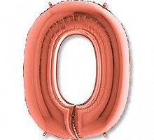 Шар Цифра 0 Розовое золото 85см