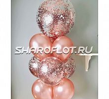 Фонтан из шаров розовое золото
