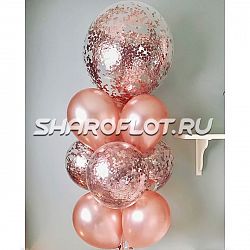 Фонтан из шаров розовое золото