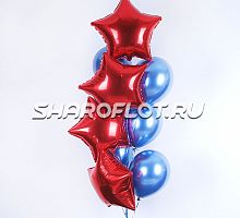 Фонтан из шаров со звездами