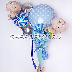 Крафотовый букет на выписку мальчика