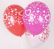 Шары Триколор с Сердечками 30см