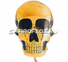 Шар Череп золотой 80см