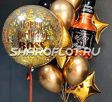 Украшение шариками «Золотому Боссу»