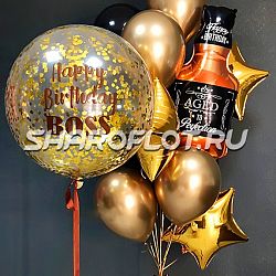 Украшение шариками «Золотому Боссу»