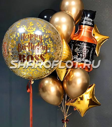 Украшение шариками «Золотому Боссу»