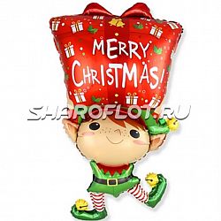 Шар Эльф с подарком 65см