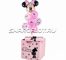Коробочка-сюрприз с поздравлением Минни