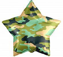 Шар Звезда Камуфляж Зеленая 45см