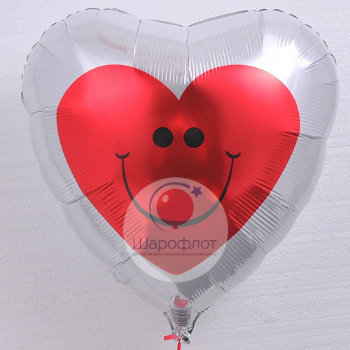 Воздушный шар сердце улыбающееся
