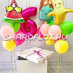 Оформление шарами с коробкой  День лета