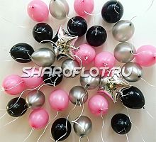 Шарики розовые,черные, серебряные 30см