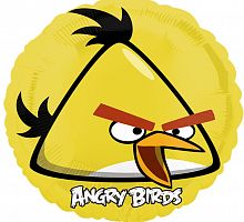 Шар круг птица желтая 45см