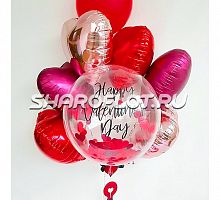 Букет из шаров на день святого Валентина