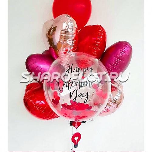 Букет из шаров на день святого Валентина