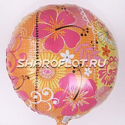 Круг Оранжево-розовый Цветы 40см