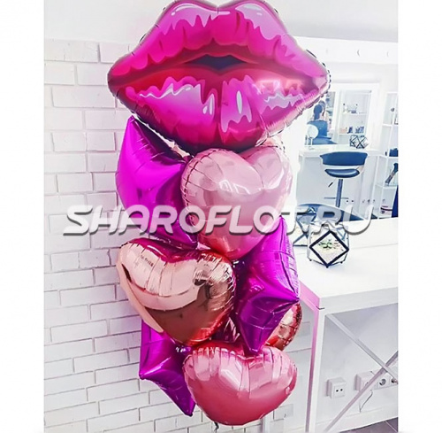 Фонтан шаров на день влюбленных