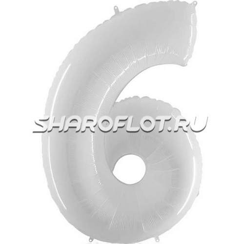 Шар Цифра 6 Белая 85см