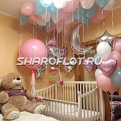 Украшение комнаты для выписки из роддома